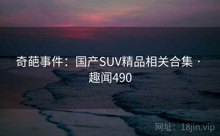 奇葩事件:国产SUV精品相关合集 · 趣闻490