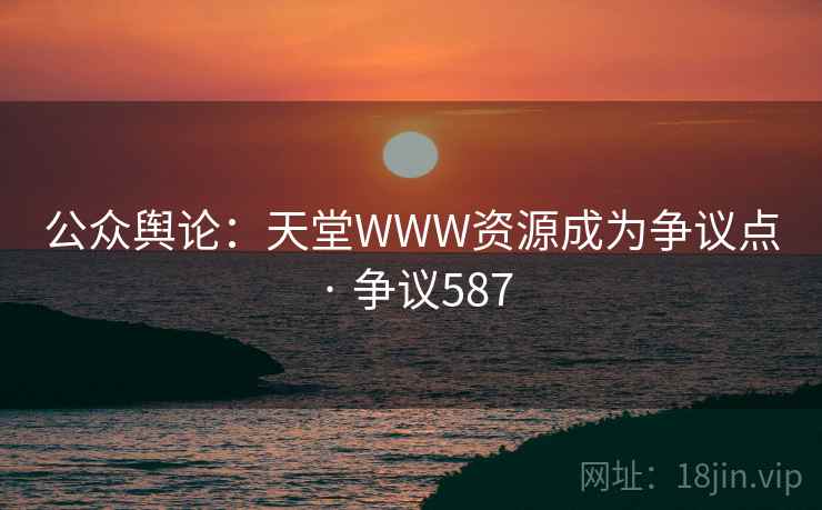 公众舆论：天堂WWW资源成为争议点 · 争议587