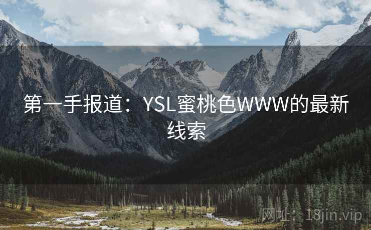 第一手报道:YSL蜜桃色WWW的最新线索